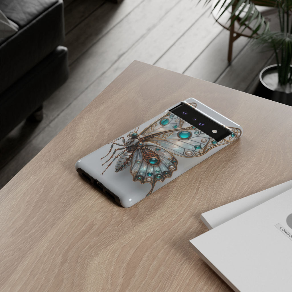 Butterfly Gem Phone Case — Steampunk Teal Jewel Google Galaxy Case