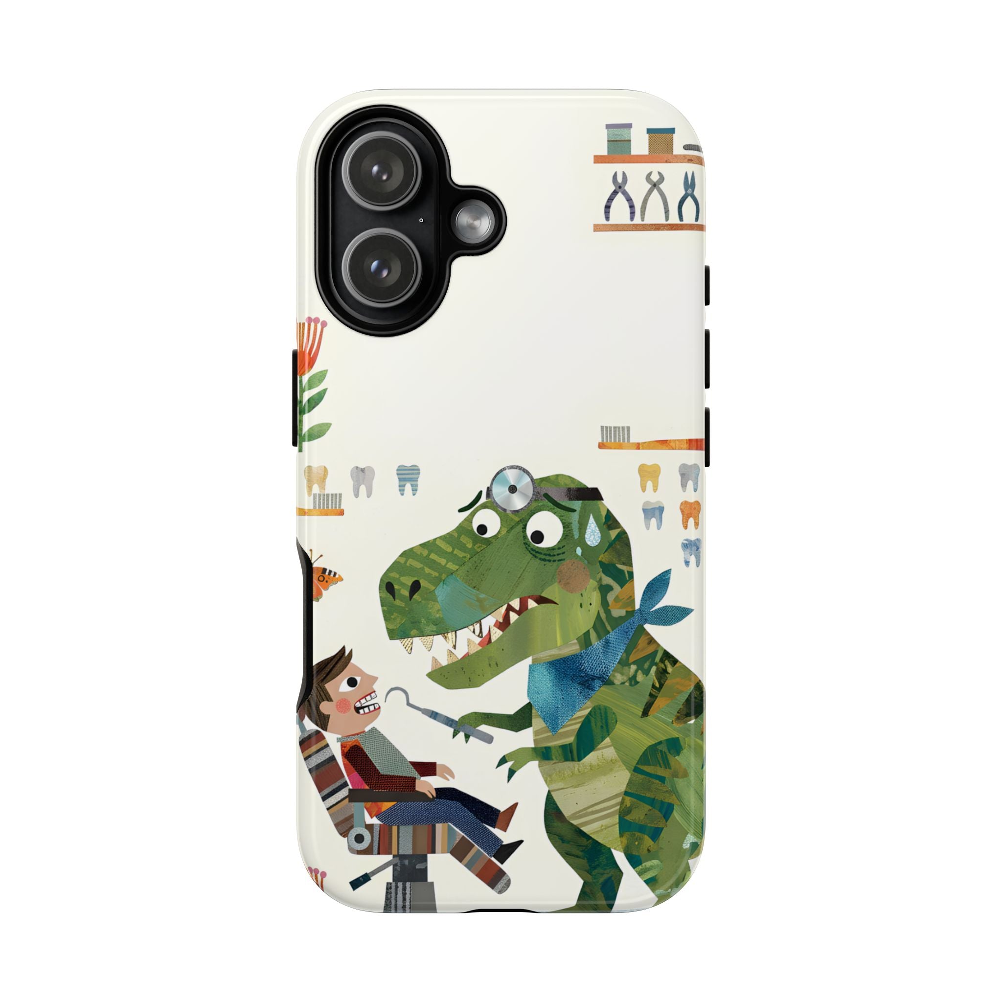Dinosaur Dentist Tough iPhone Case | Cute Pediatric Dental Cover