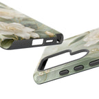 White Floral Samsung Galaxy Phone Case | Sage Green Botanical Phone Case