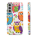 Simpatica Cover Protettiva Búho Colorato per Samsung Galaxy | Cover Rigida con Fantasia di Búho Carino