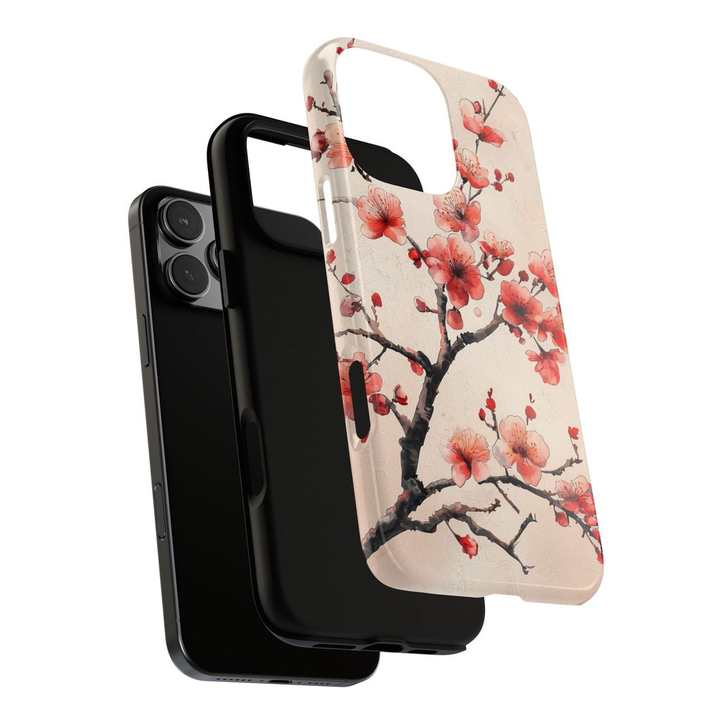 Cherry Blossom iPhone Case | Floral Tough Case with Pink Blossom Branch Design