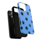Blue Paw Print Tough iPhone Case — Protective Dog & Cat Lover Cover