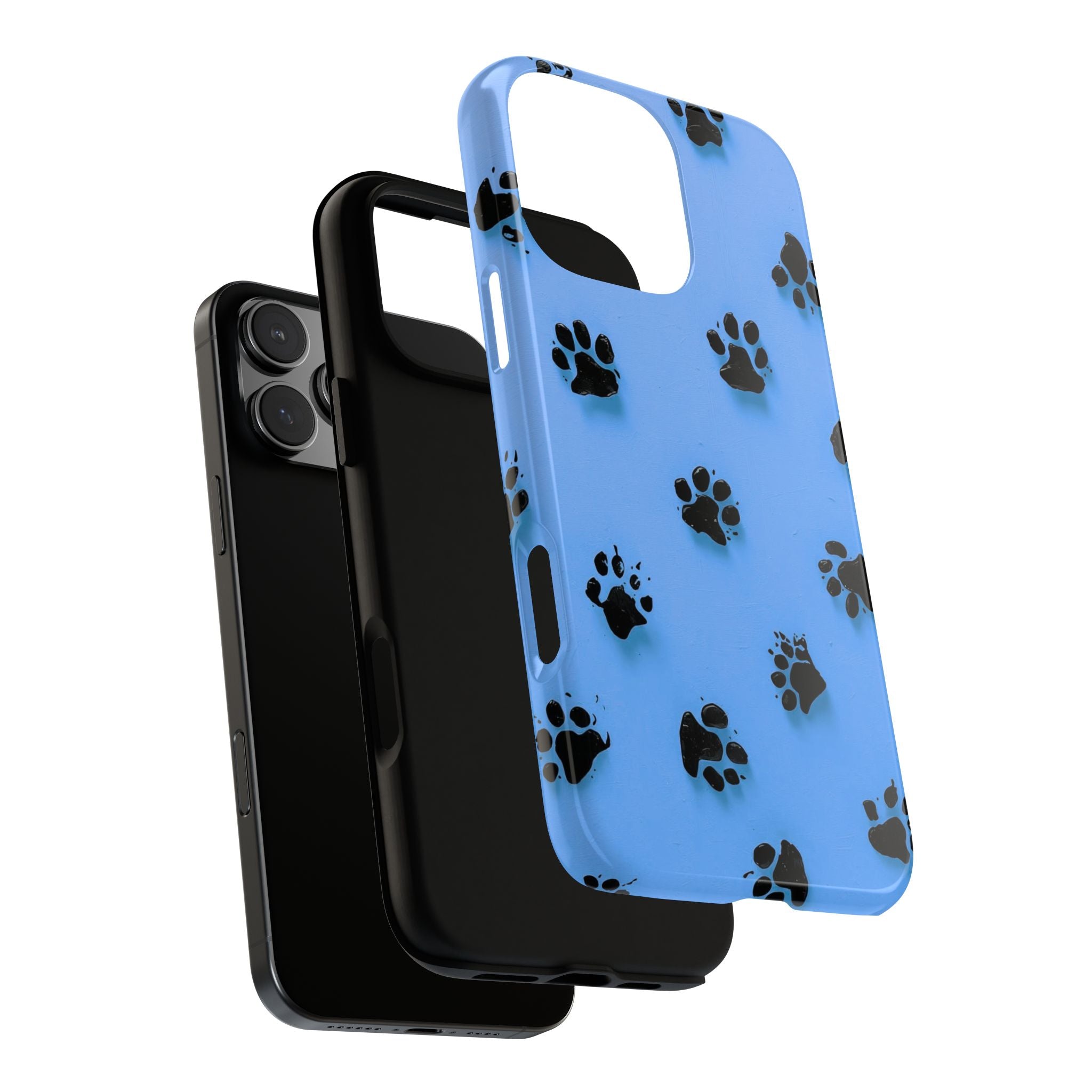 Blue Paw Print Tough iPhone Case — Protective Dog & Cat Lover Cover