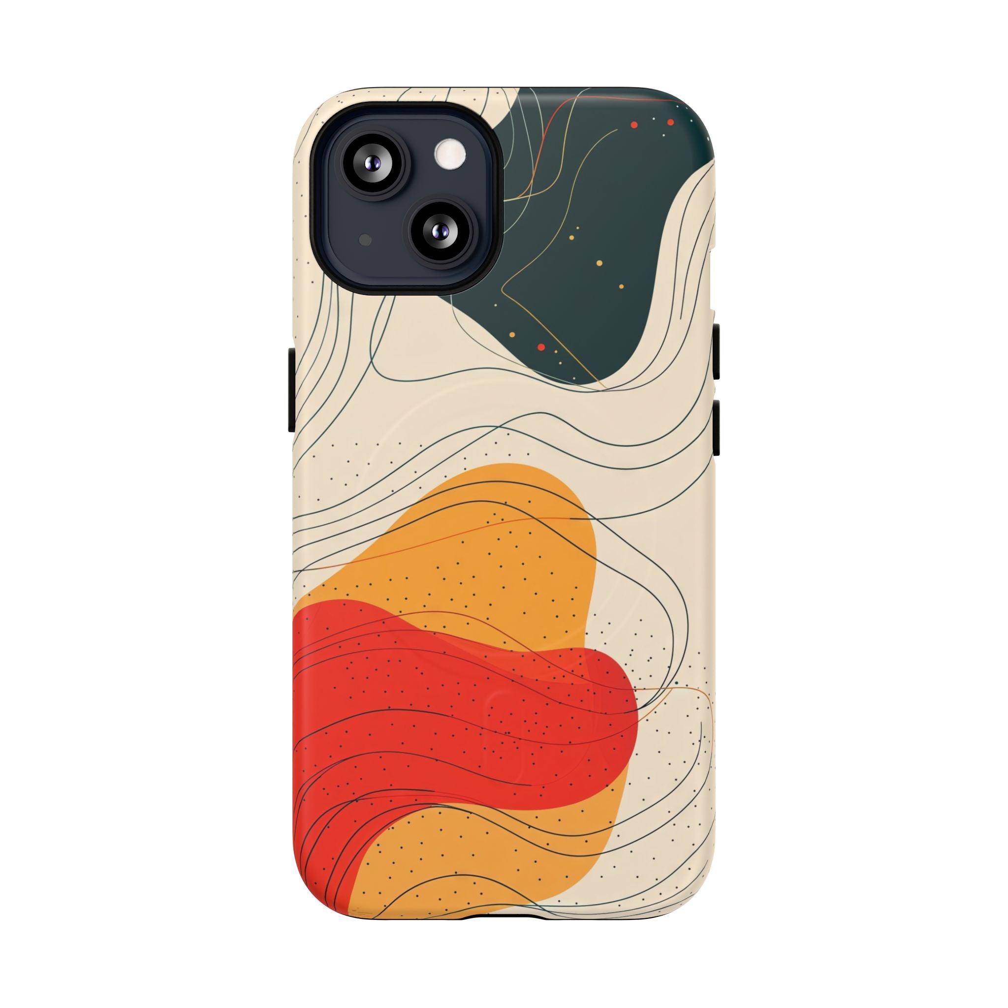 Abstract Retro Waves MagSafe iPhone Case | Colourful Modern Art