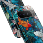 Koi Pond Tough Google Pixel Case — Stained Glass Lotus & Koi Design