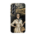 Vintage Elegance Samsung Galaxy Phone Case | Retro Woman with Flowing Golden Hair