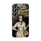 Vintage Elegance Samsung Galaxy Phone Case | Retro Woman with Flowing Golden Hair