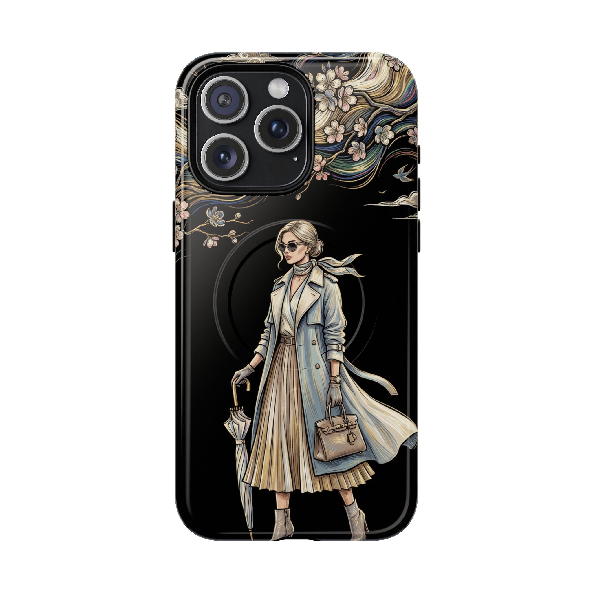 Vintage Chic MagSafe iPhone Case | Stylish Woman Illustration