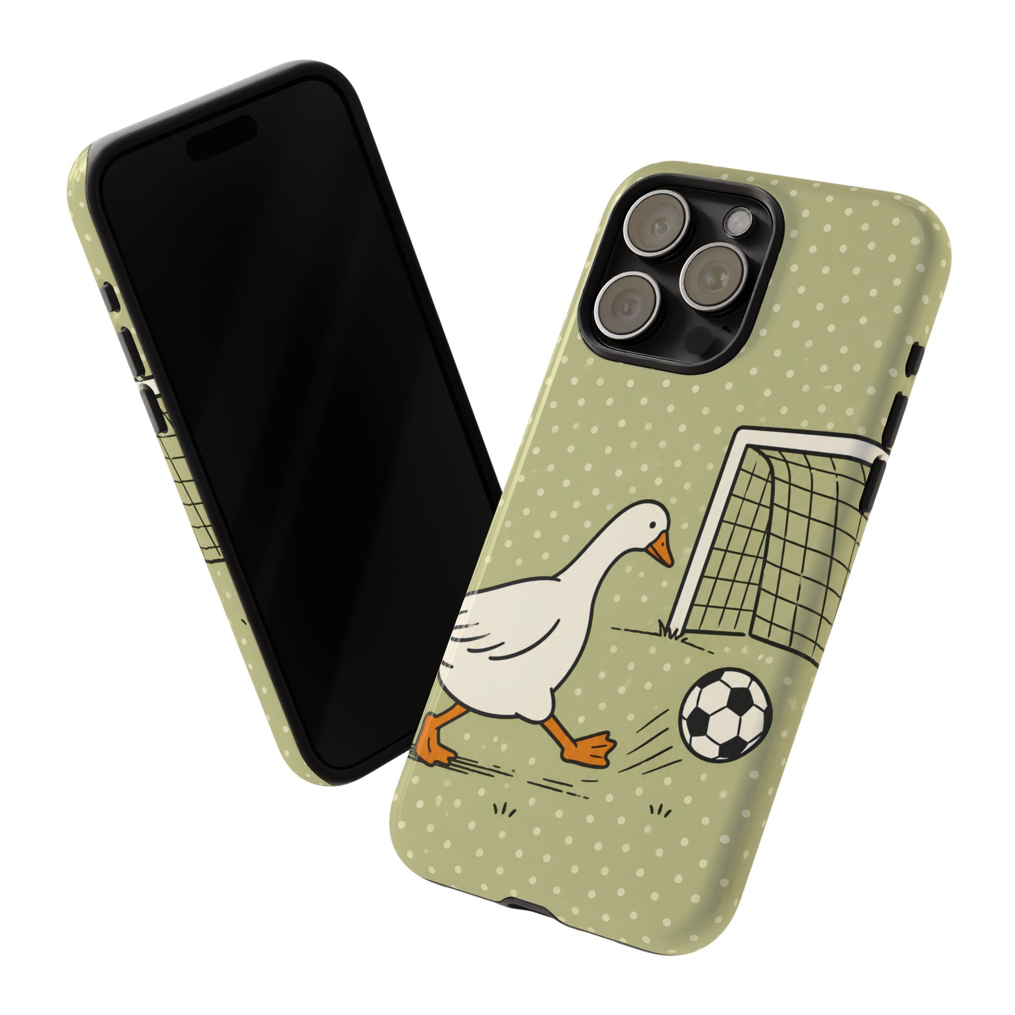 Funny Goose Soccer iPhone Case | Cute Sports Bird Cover