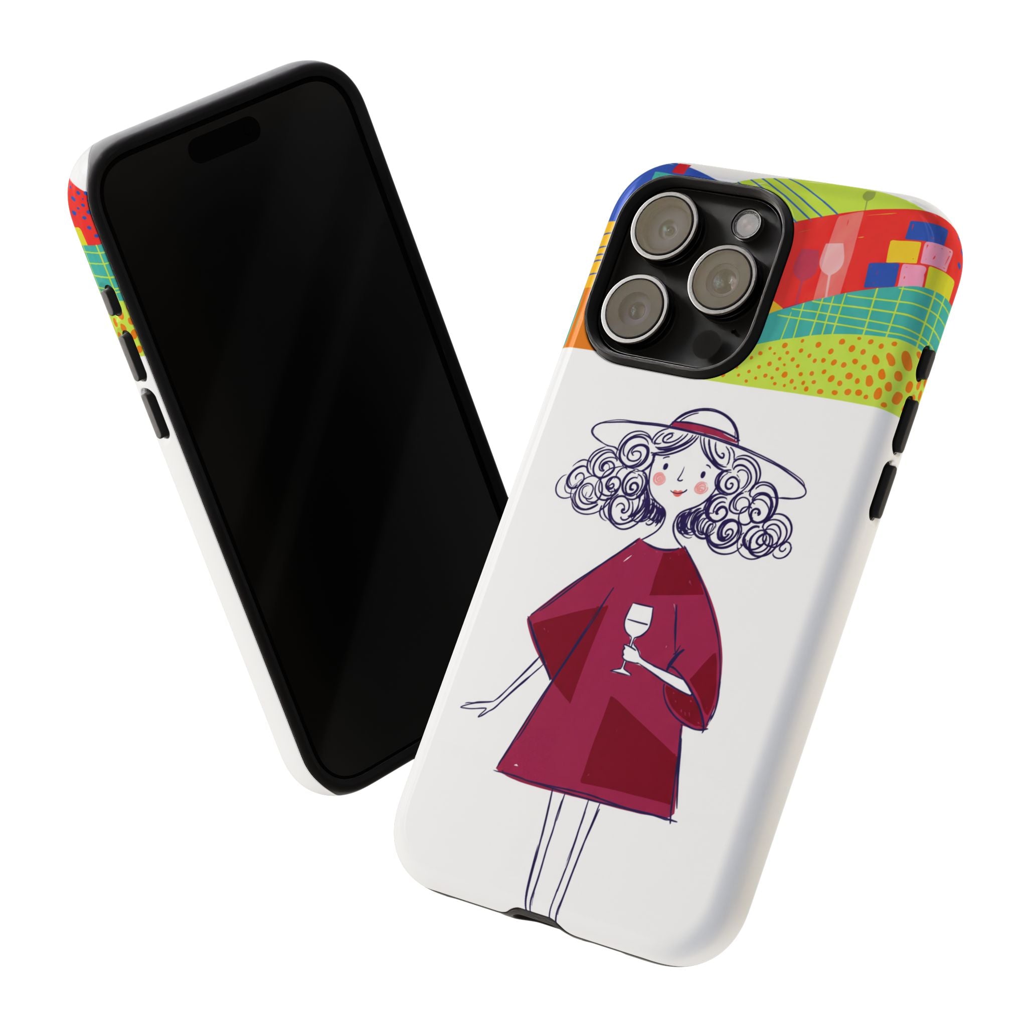 Custodia per iPhone Donna Vino Artistica Colorata
