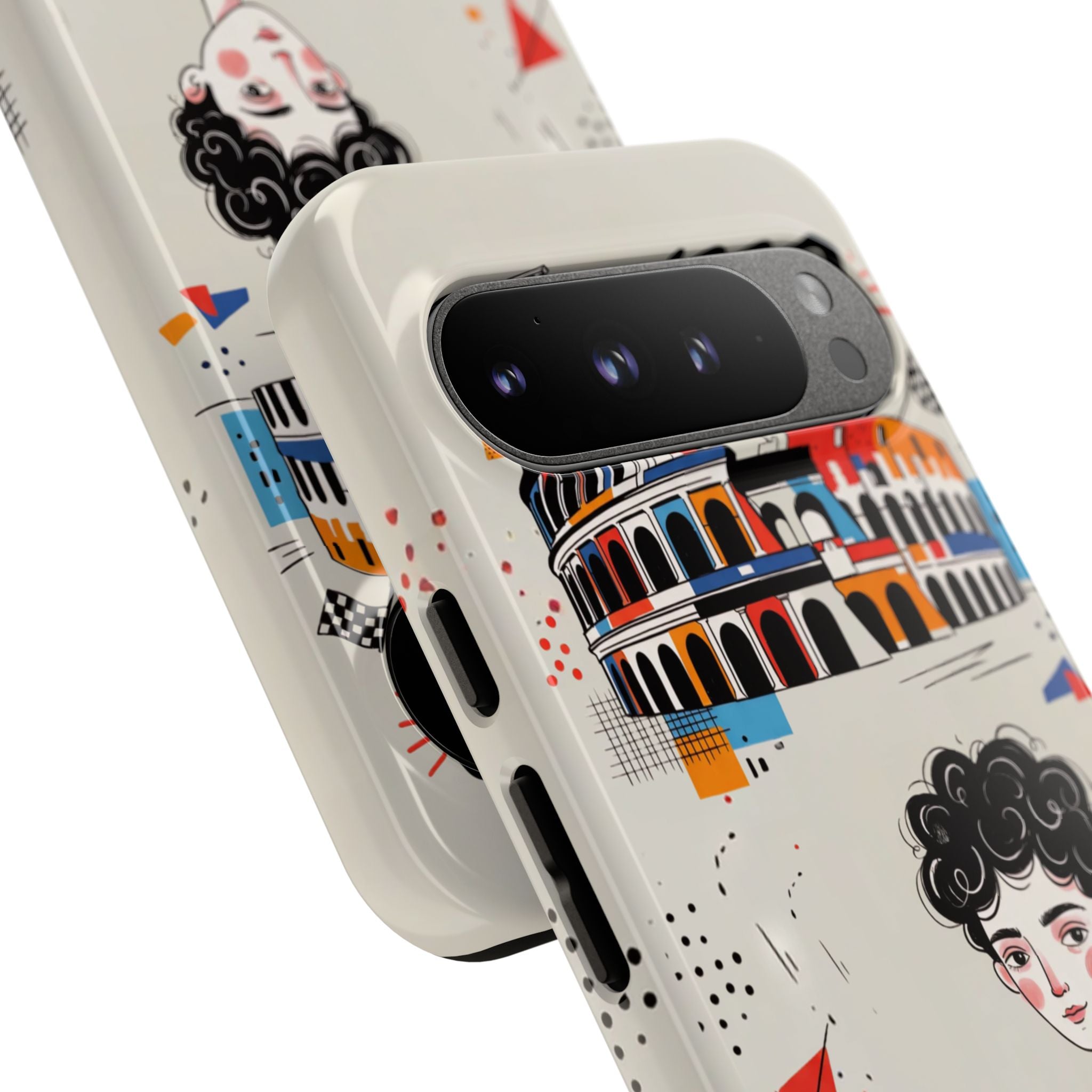 Retro Mille Miglia Car Illustration with Driver Google Pixel Phone Case