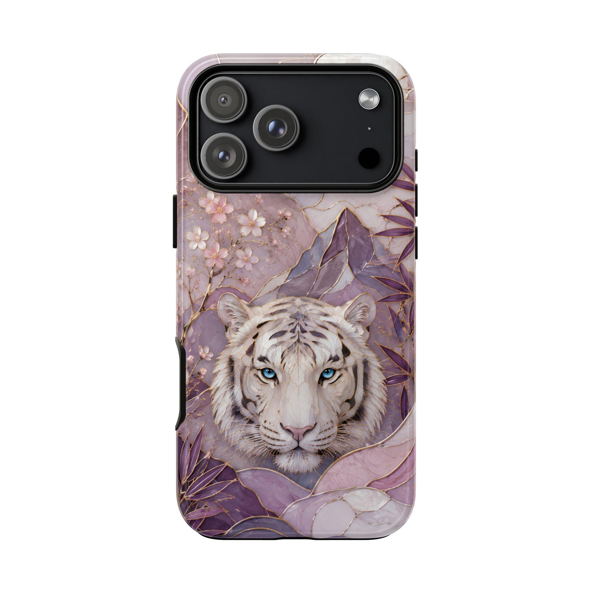 White Tiger iPhone Case | Cherry Blossom Art Cover