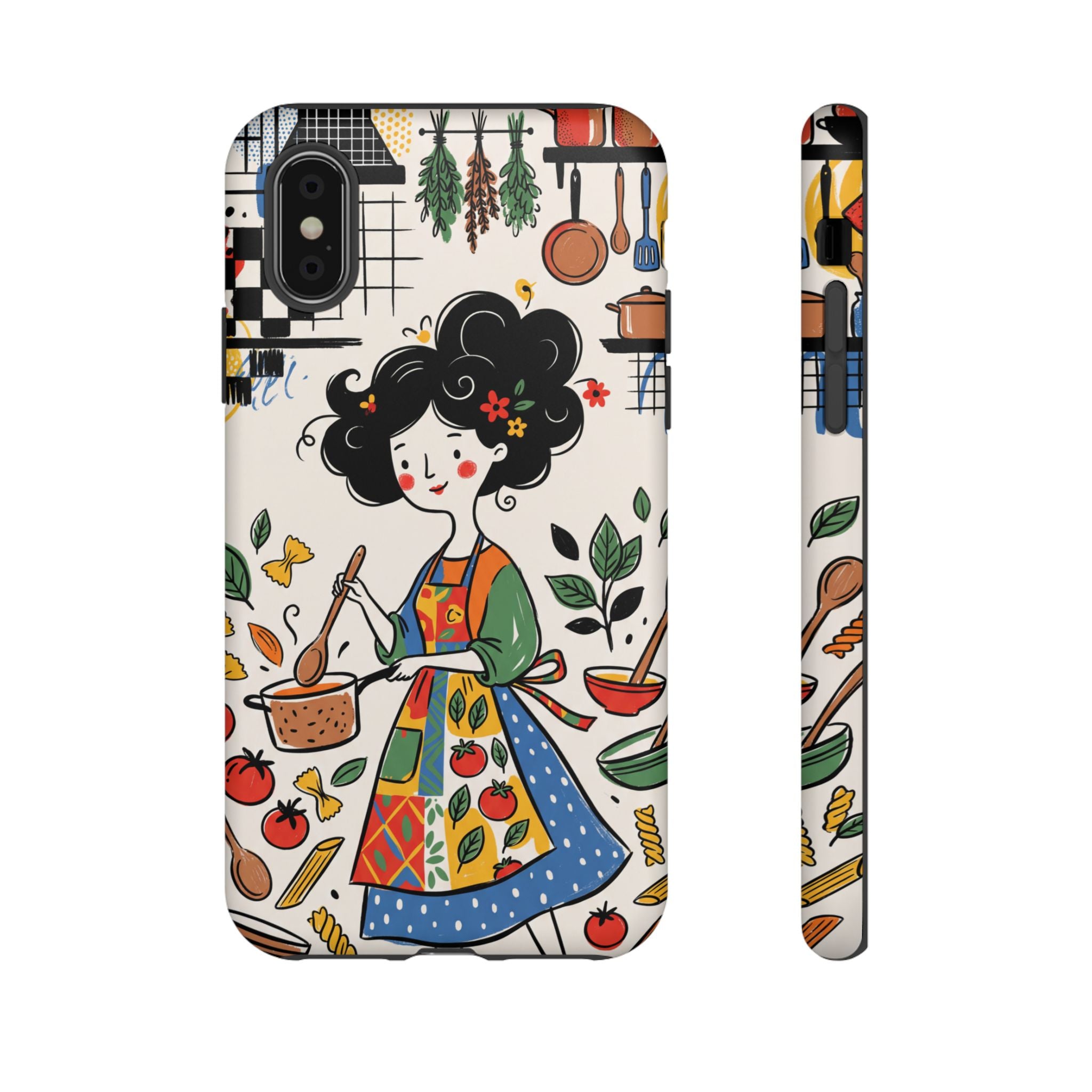 Whimsical Chef Kitchen Illustration iPhone Case