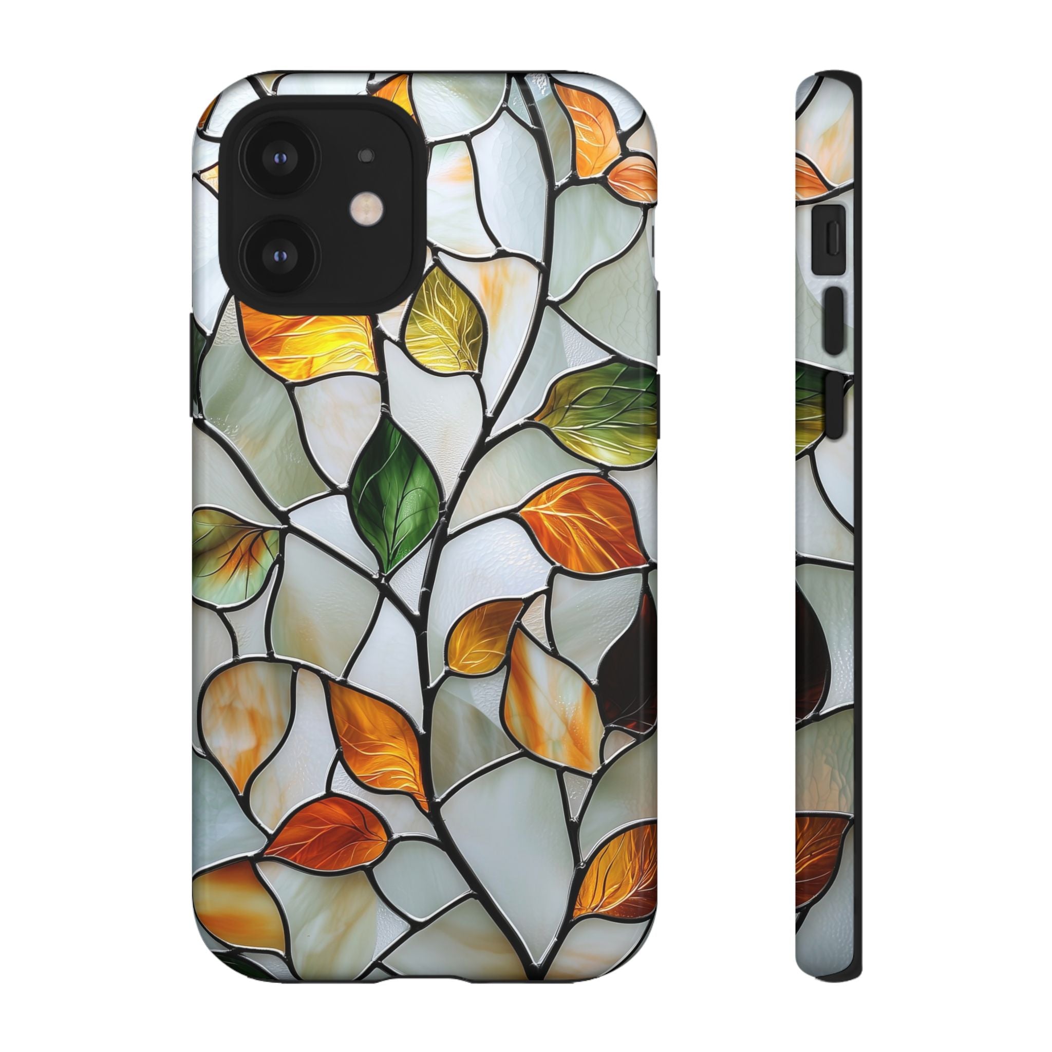 Stained Glass Autumn Leaves Mosaic iPhone Case
