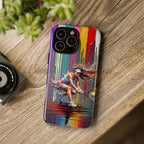 Colour Splash Tennis iPhone Case | Vibrant Female Player Art