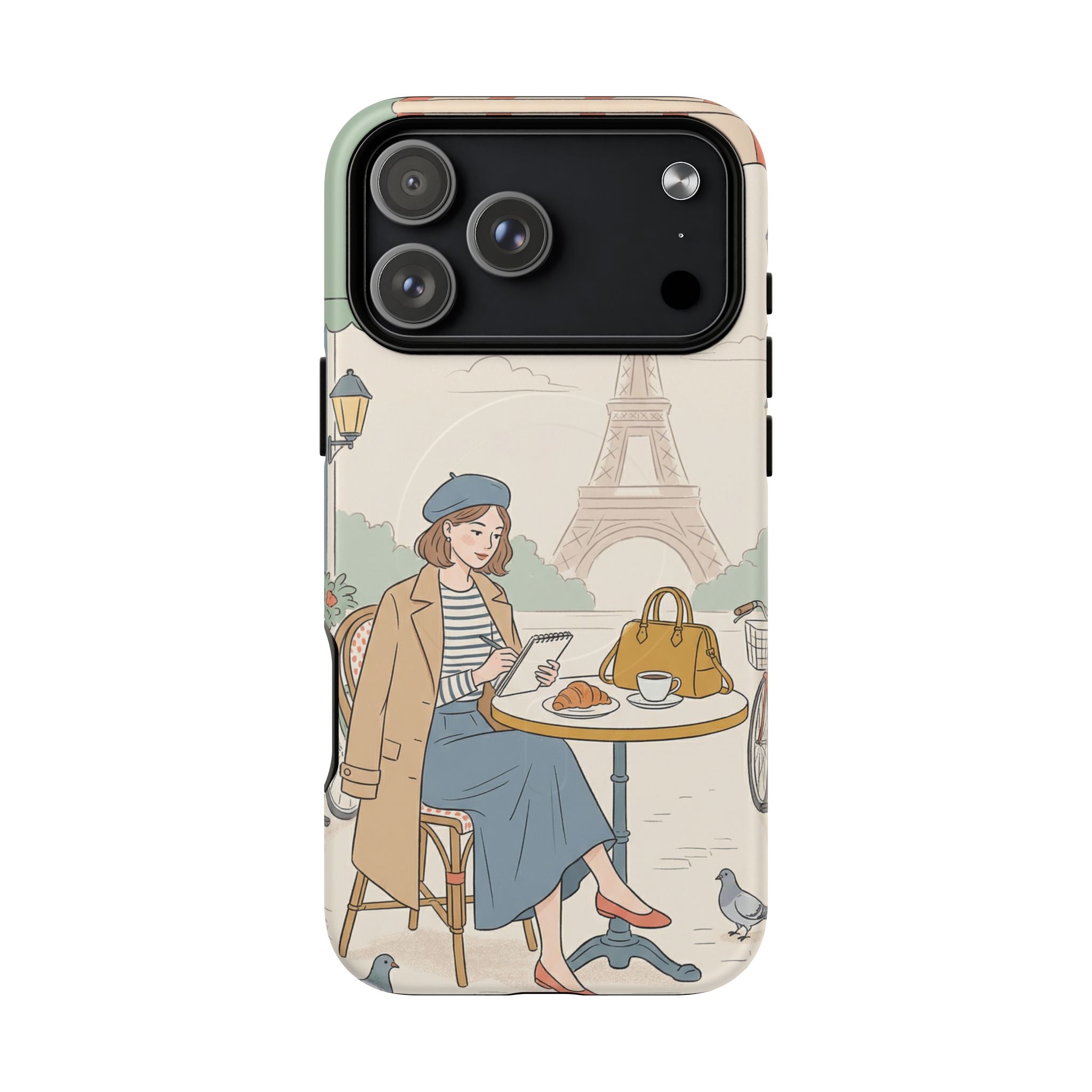 Paris Cafe MagSafe iPhone Case | Cute Vintage Eiffel Tower Travel