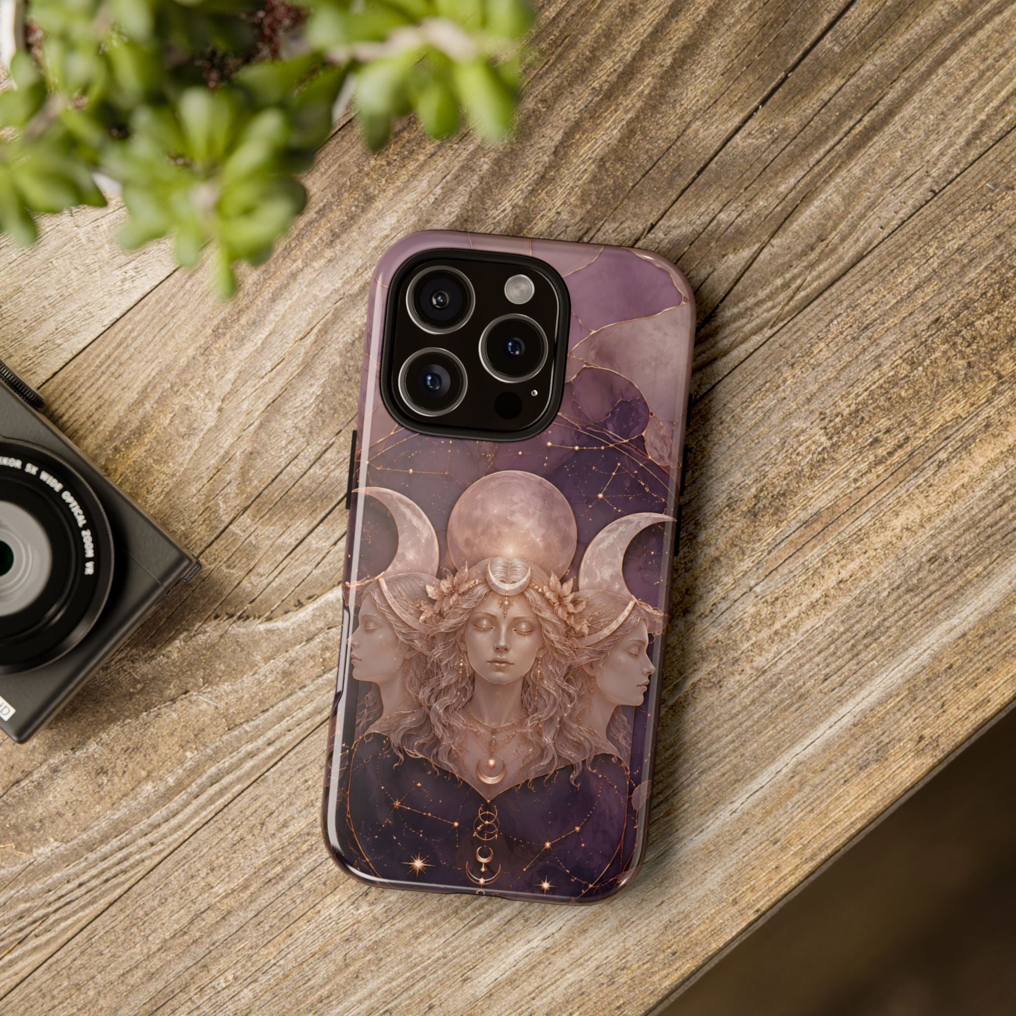 Triple Moon Goddess iPhone Case | Witchy Celestial iPhone Case