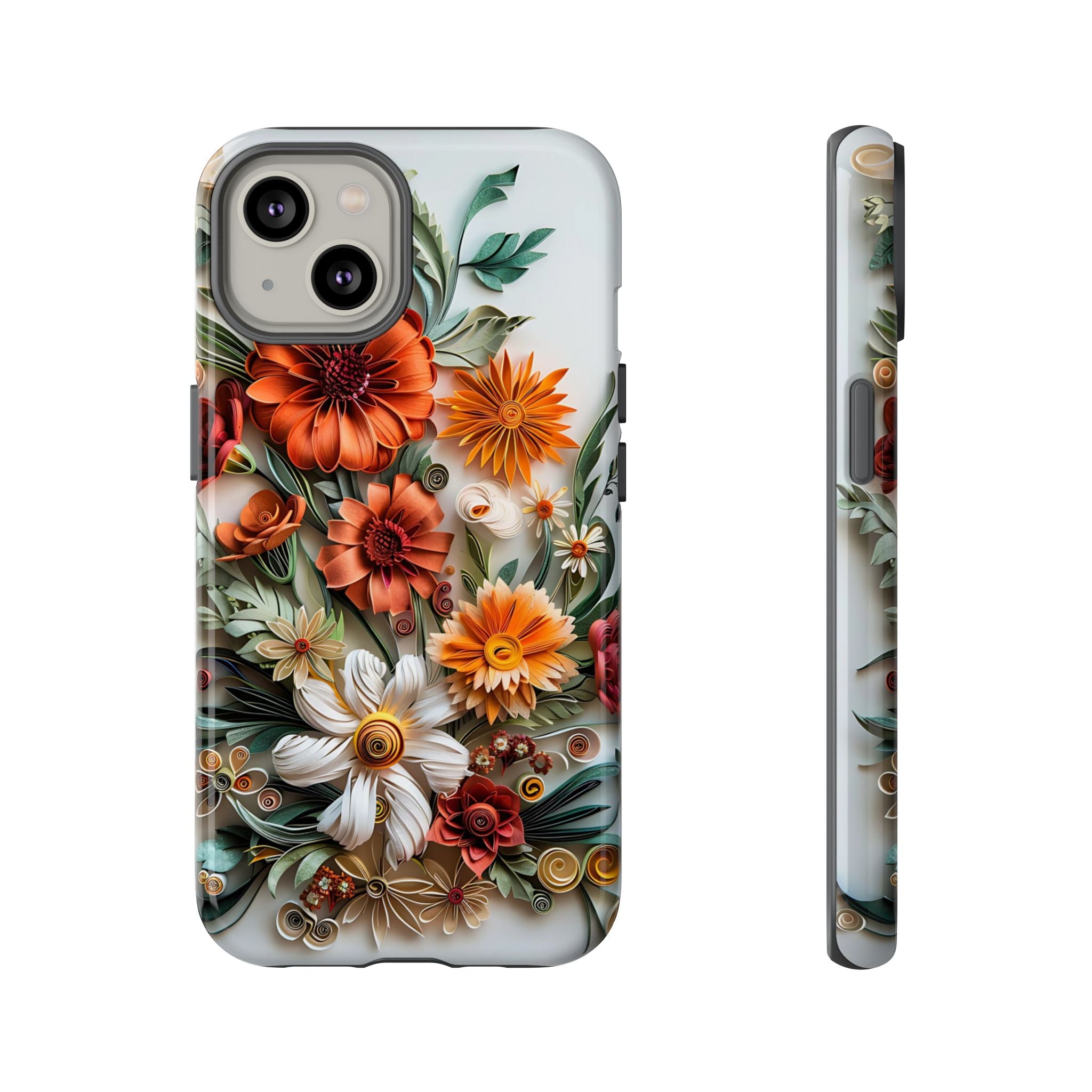 Floral Quilling Tough iPhone Case — Orange Daisy