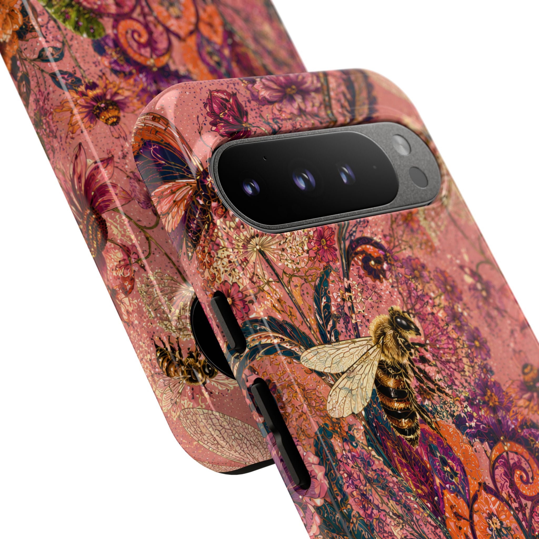 Vintage Floral Tough Google Pixel Phone Case | Boho Paisley Bee Cover