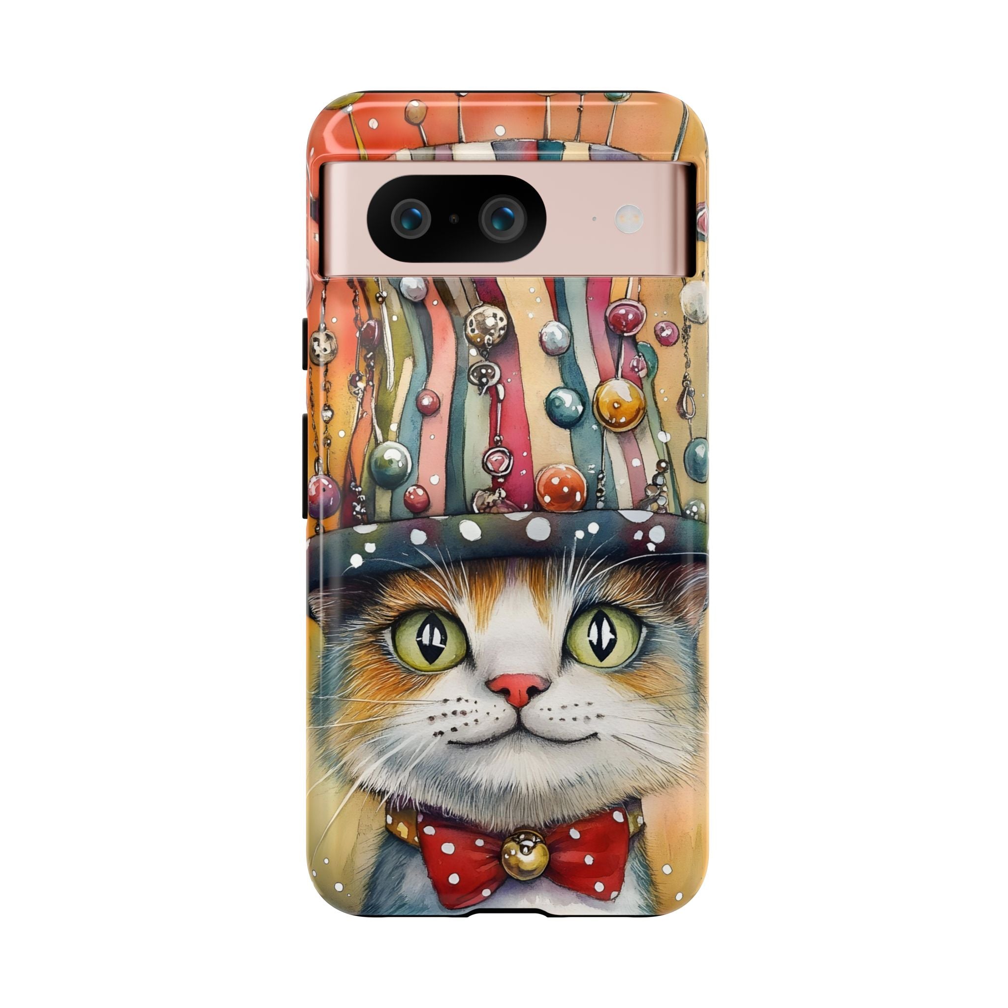 Cat in Colorful Top Hat Google Pixel Case — Whimsical Cat Art iPhone Case