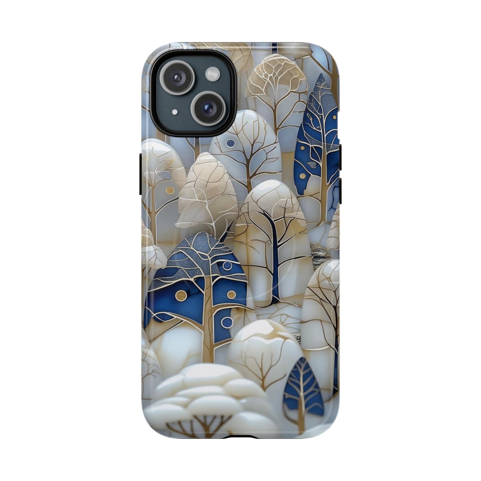 Blue Gold Forest Art MagSafe Case