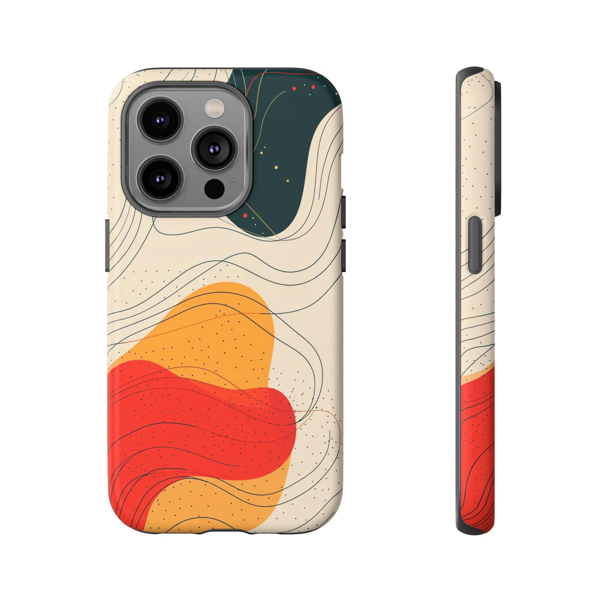 Abstract Retro Waves iPhone Case | Colourful Modern Art