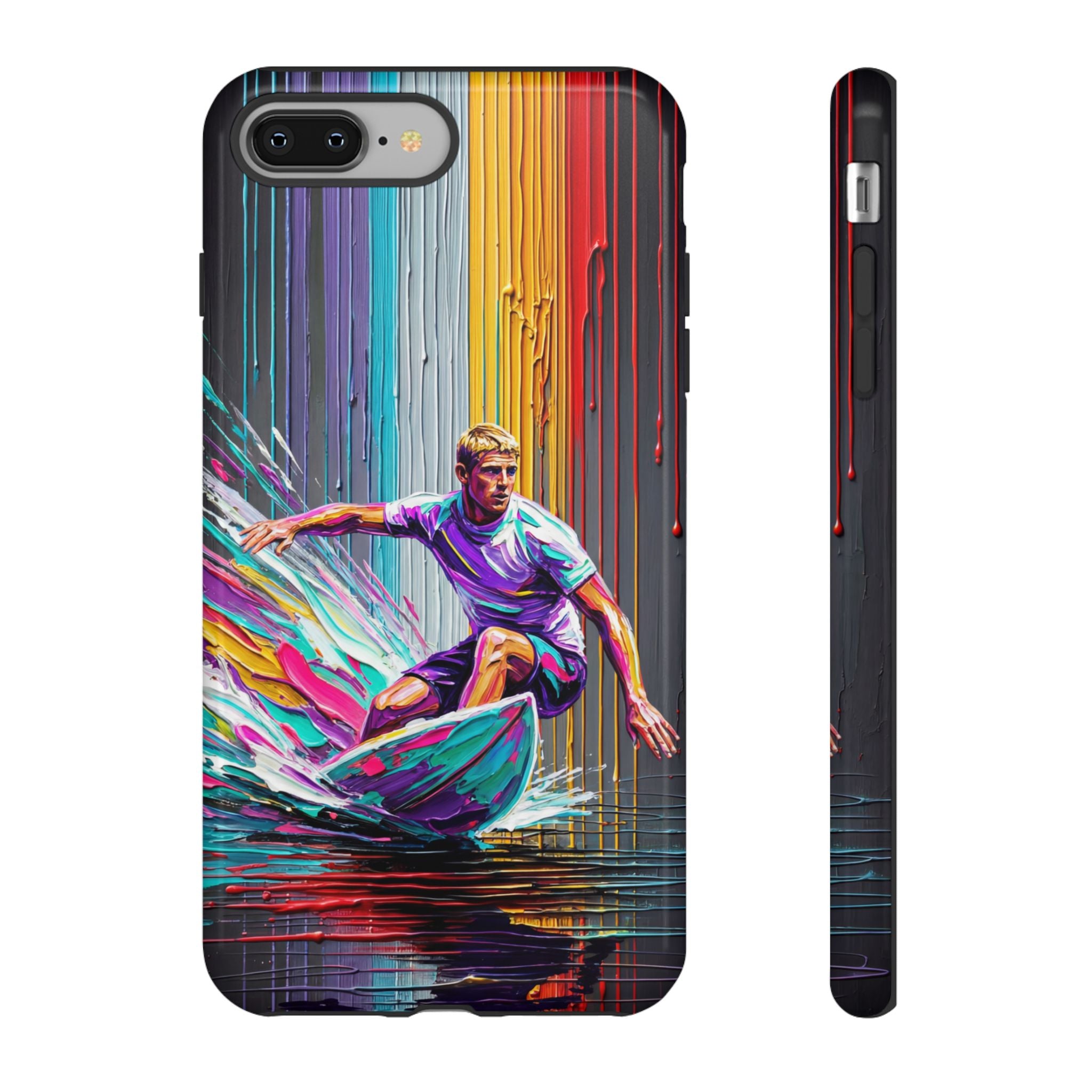 Surfing Art iPhone Case | Colourful Wave Surfer Protective Cover