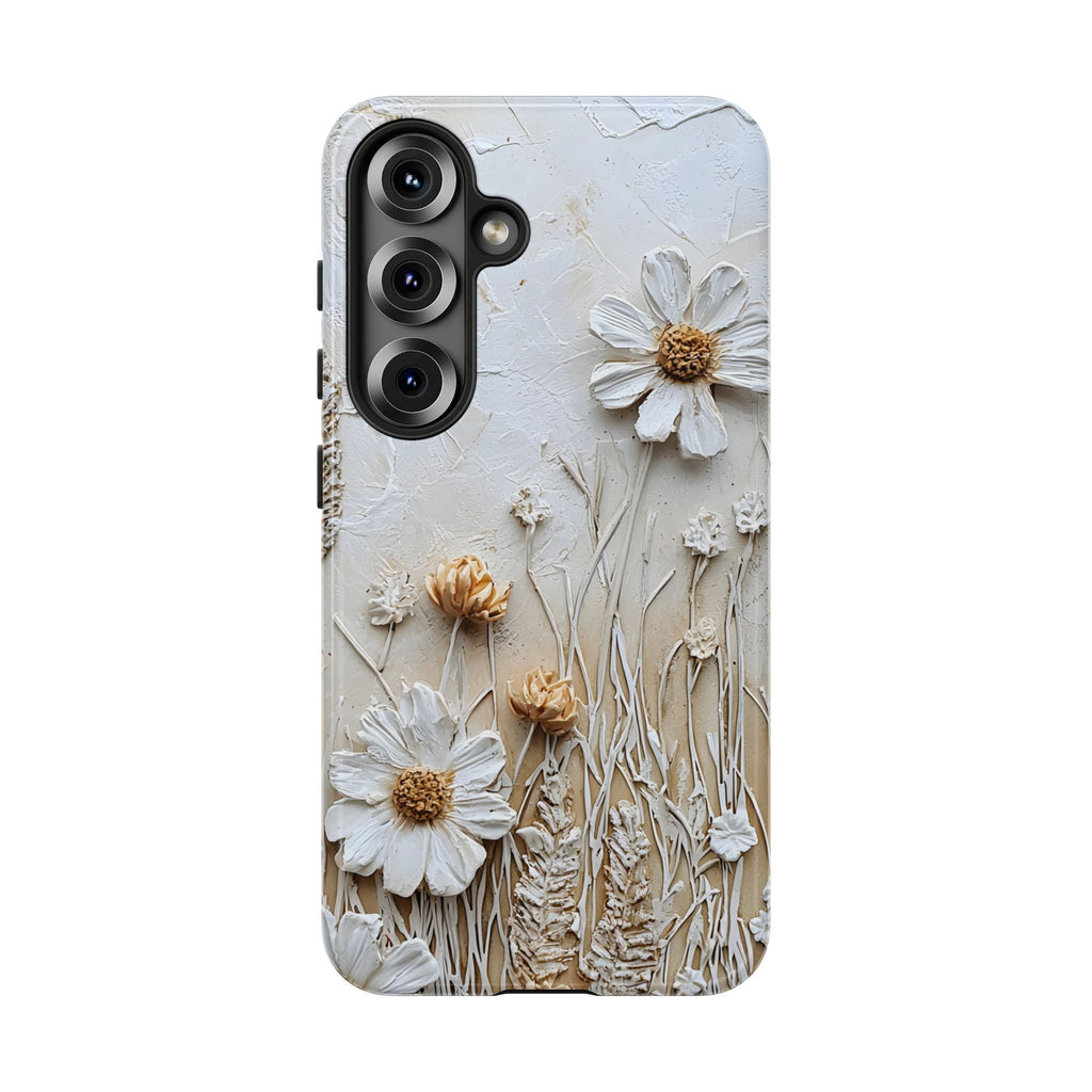 Textured Daisy Art Floral Relief Samsung Galaxy Case