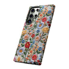 Floral Embroidered Pattern Tough Samsung Galaxy Case — Colourful Daisy & Wildflower Design