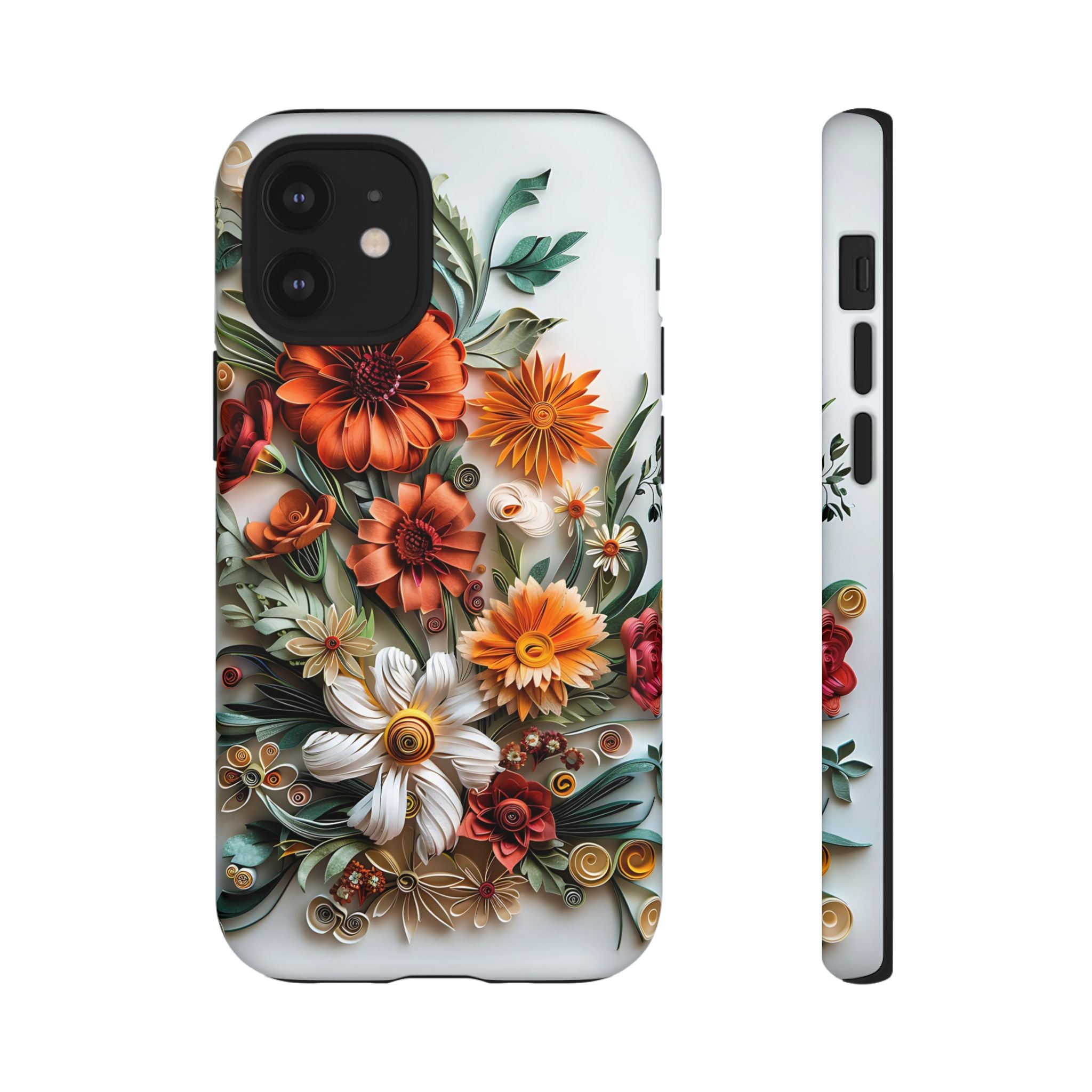 Floral Quilling Tough iPhone Case — Orange Daisy