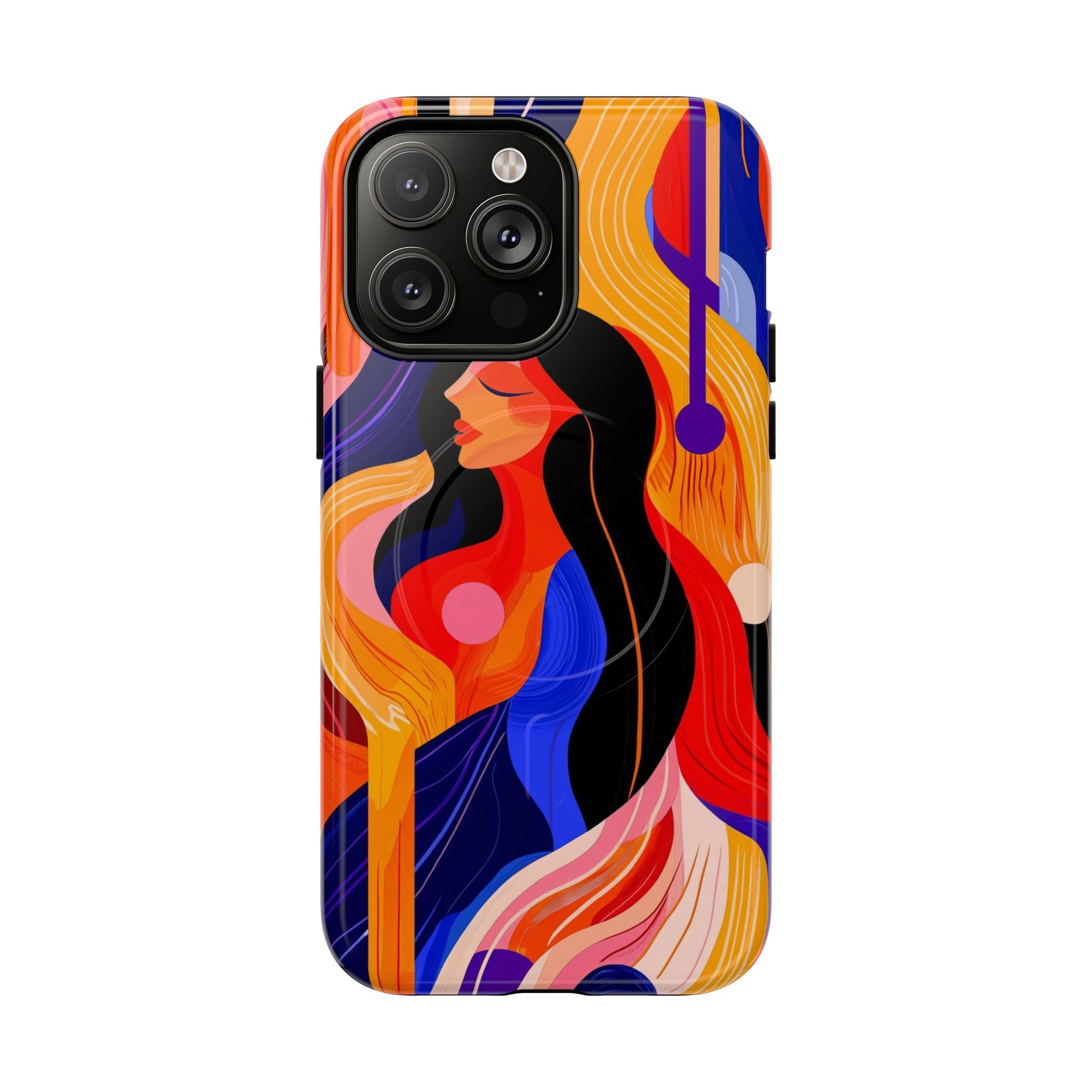 Abstract Colourful Woman MagSafe iPhone Tough Case | Vibrant Artistic