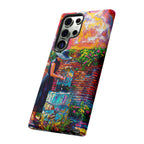 Artistic Woman at Fountain Samsung Galaxy Case | Colourful Garden Scene Tough Cases