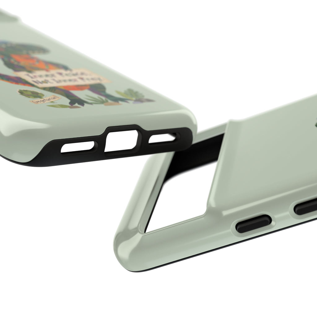 Funny T Rex Tough Google Pixel Phone Case | Sage Green Inner Peace Dinosaur Cover
