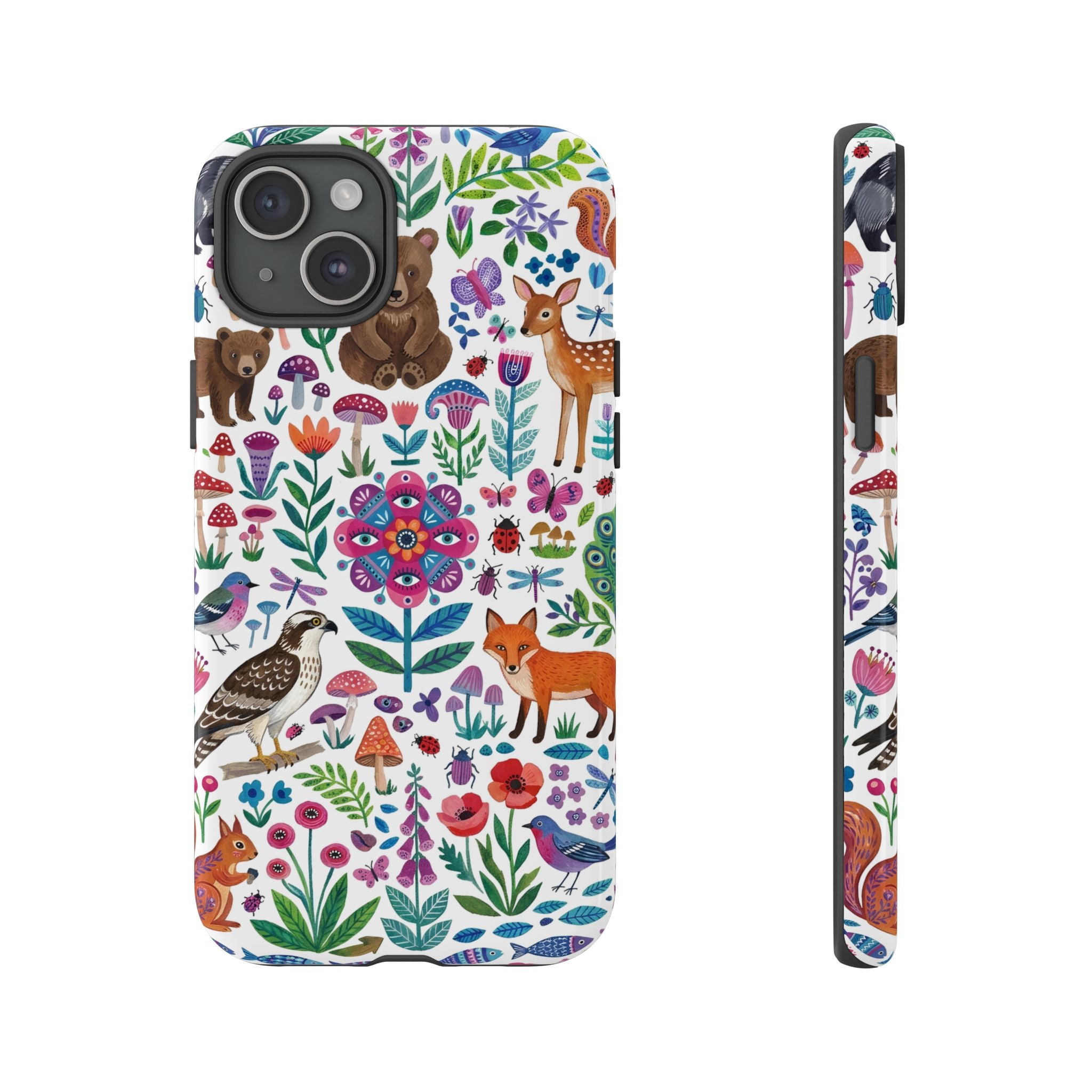 Wild Garden iPhone Case | Cute Forest Animals Floral Pattern Tough Case