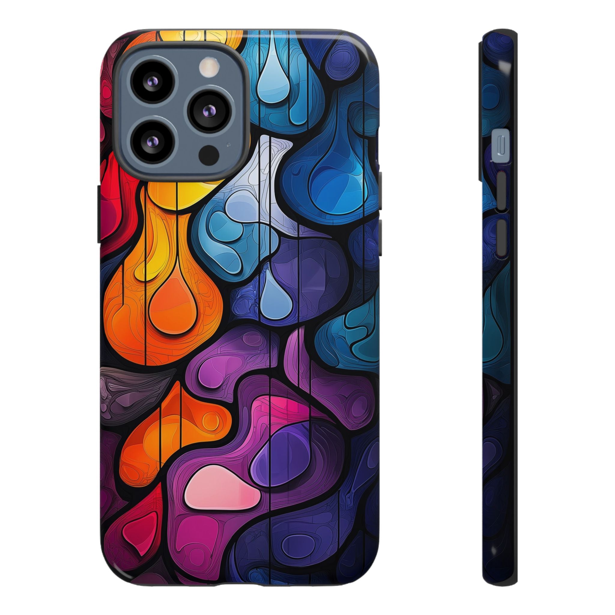 Abstract Colourful Drop iPhone Case — Vibrant Stained-Glass