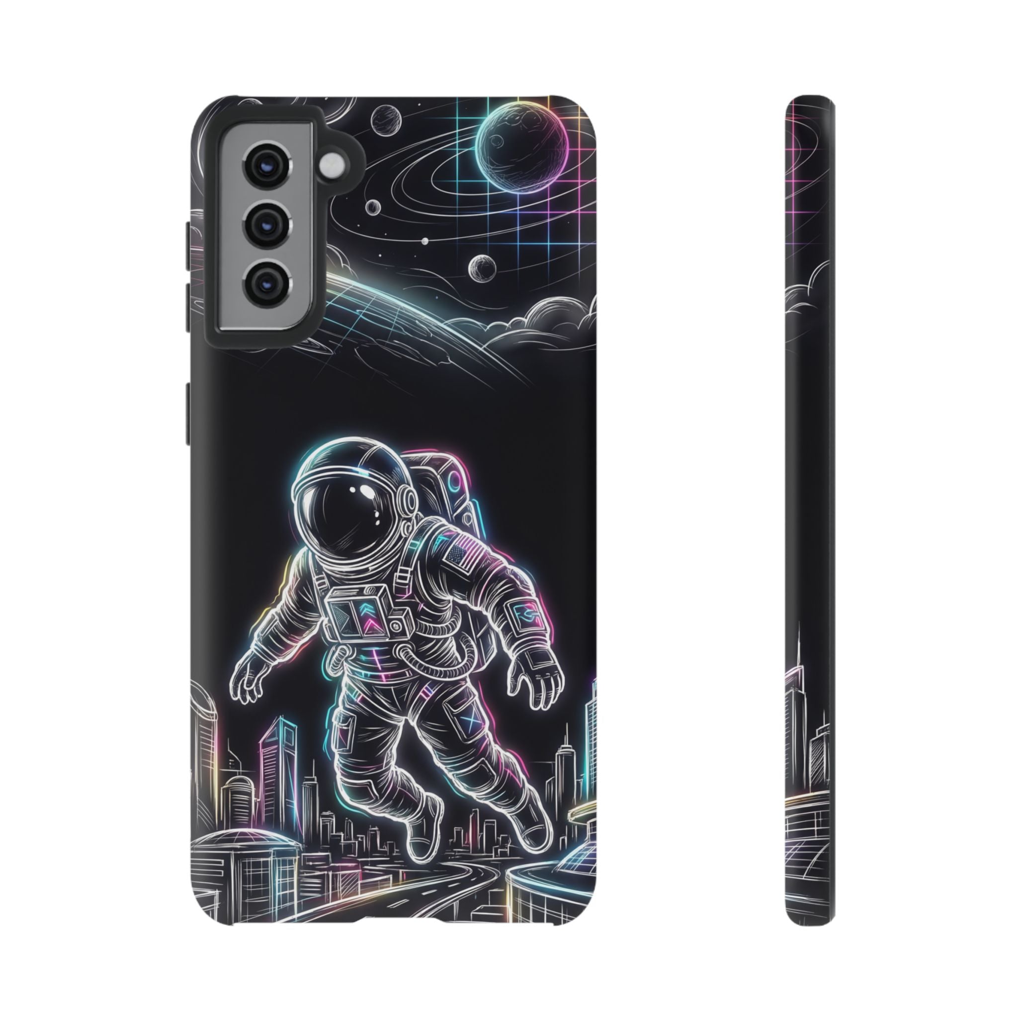 Space Explorer Astronaut Neon Samsung Galaxy Phone Case