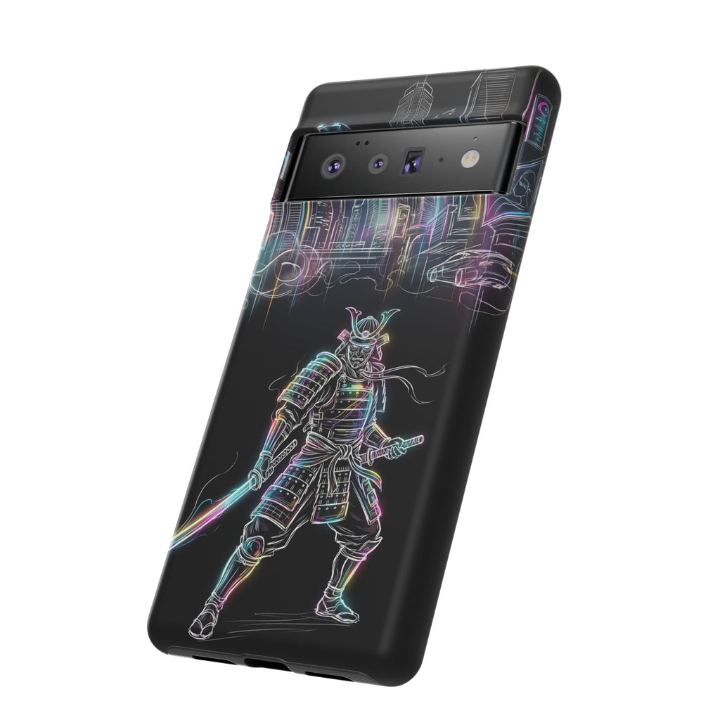 Neon Samurai Google Pixel Phone Case | Cyberpunk City Armor