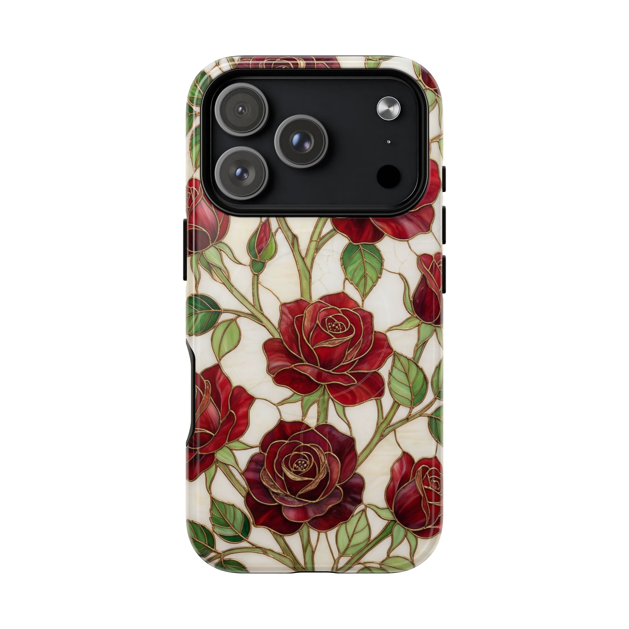 Rose Vines Tough MagSafe Phone Case — Floral Protective iPhone Cover