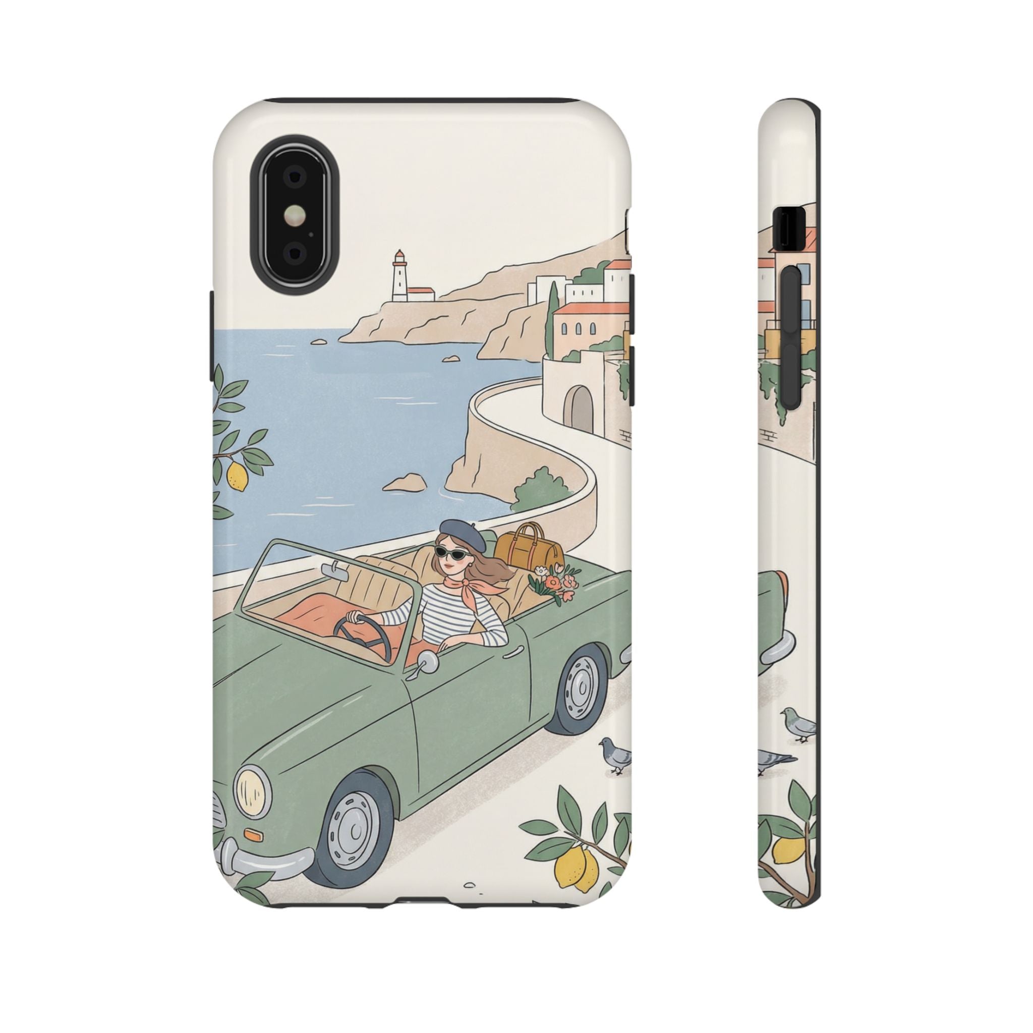 Retro Coastal Road Trip Design iPhone Case