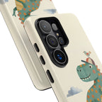 Cute Skateboarding Dinosaur Tough Samsung Galaxy Phone Case | Vintage Kid Aesthetic T Rex Cover