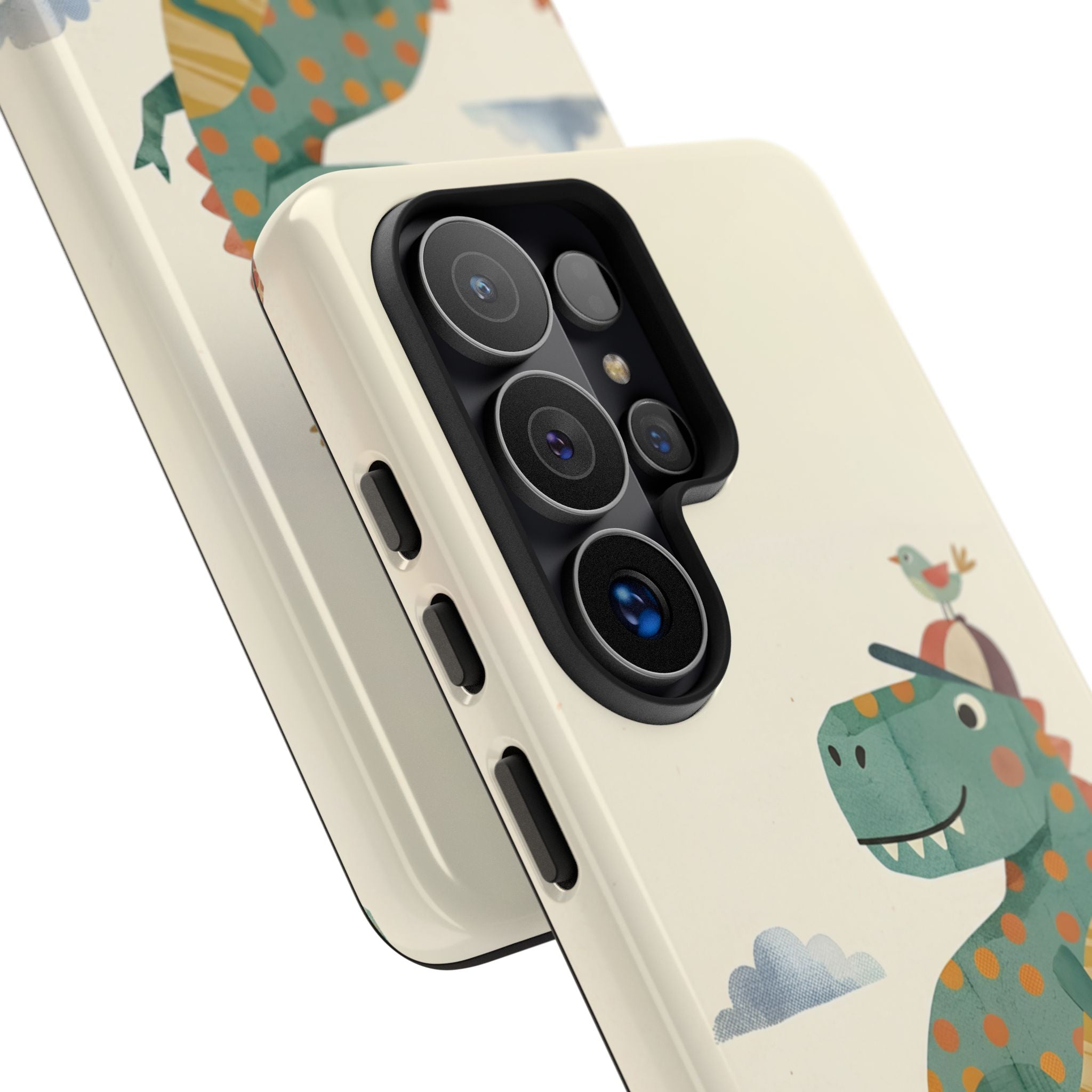 Cute Skateboarding Dinosaur Tough Samsung Galaxy Phone Case | Vintage Kid Aesthetic T Rex Cover