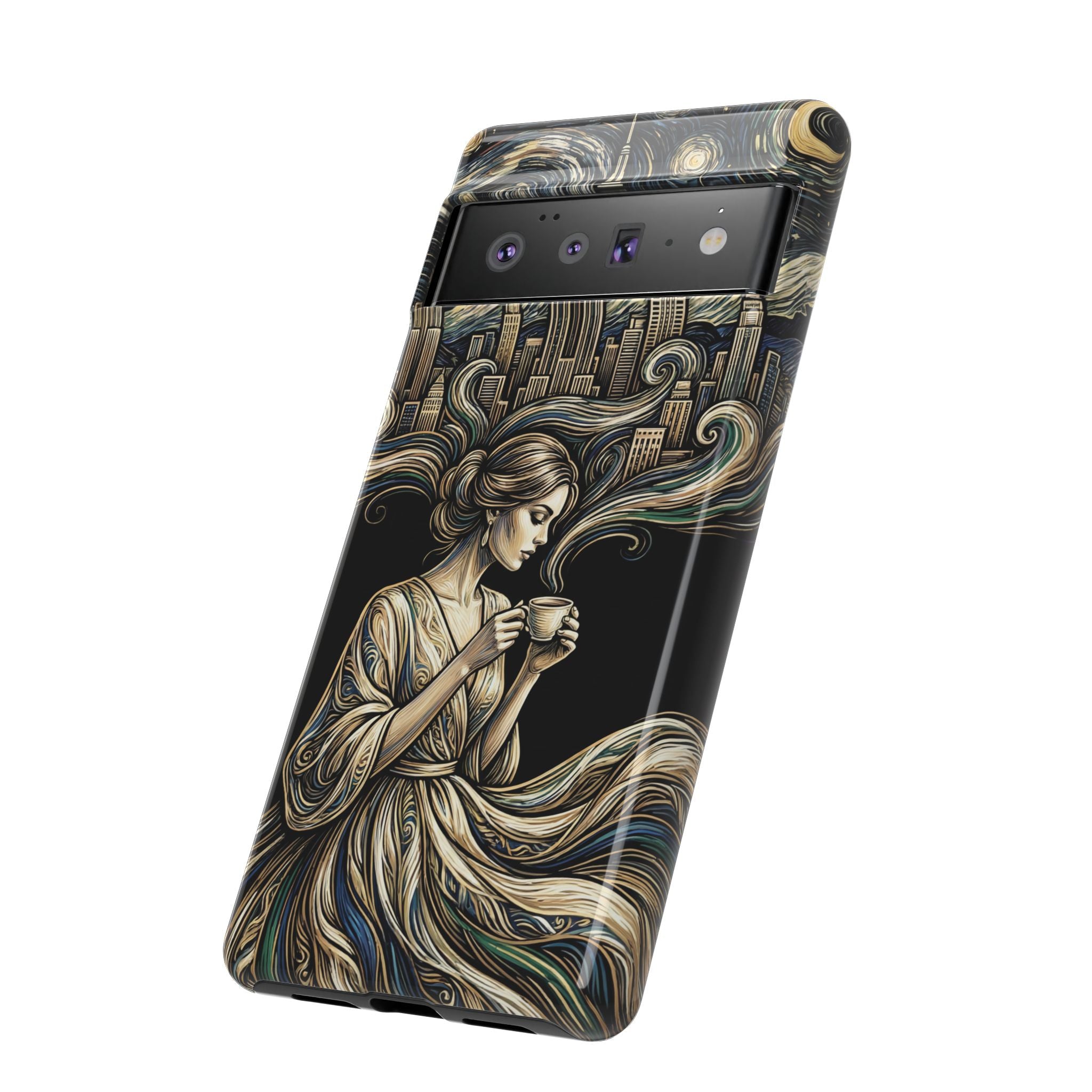 Custodia per telefono Google Pixel "Donna paesaggio urbano vintage"