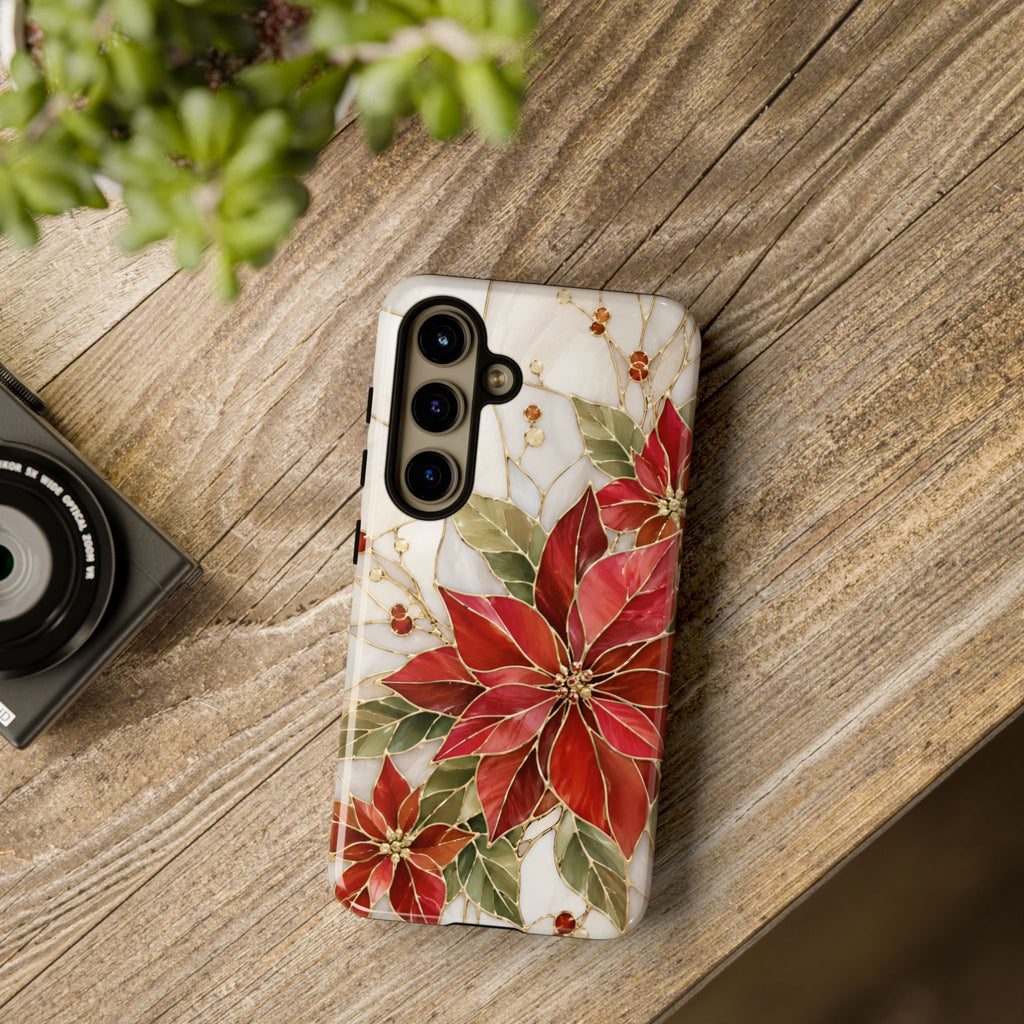 Poinsettia Samsung Galaxy Phone Case | Christmas Floral Cover