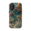 Whimsical Night Village iPhone Case | Floral Moonlit Art Tough Case