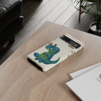 Meditating Dinosaur Google Pixel Phone Case | Cute T-Rex with Butterflies and Bonsai