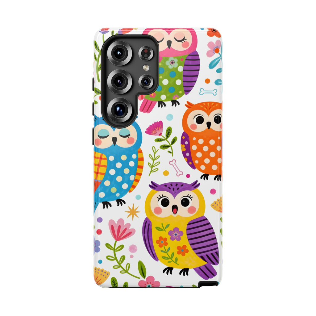Simpatica Cover Protettiva Búho Colorato per Samsung Galaxy | Cover Rigida con Fantasia di Búho Carino