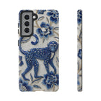 Cover per Samsung Galaxy Scimmia Zodiaco Cinese | Custodia protettiva Arte Porcellana Blu e Bianca | Regalo Anno della Scimmia