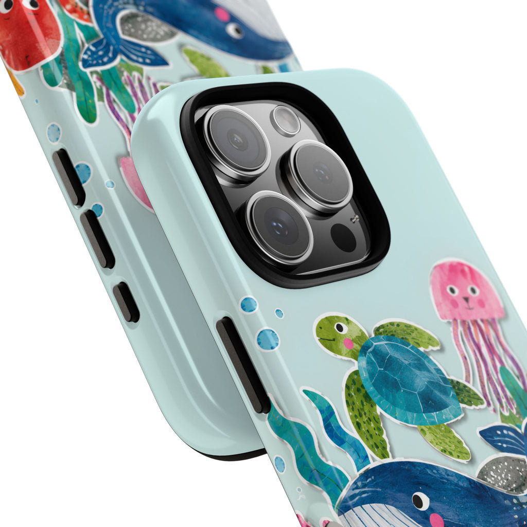 Cute Coastal Ocean iPhone Case | Aesthetic Whale Turtle Marine Life Cover