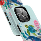 Cute Coastal Ocean iPhone Case | Aesthetic Whale Turtle Marine Life Cover