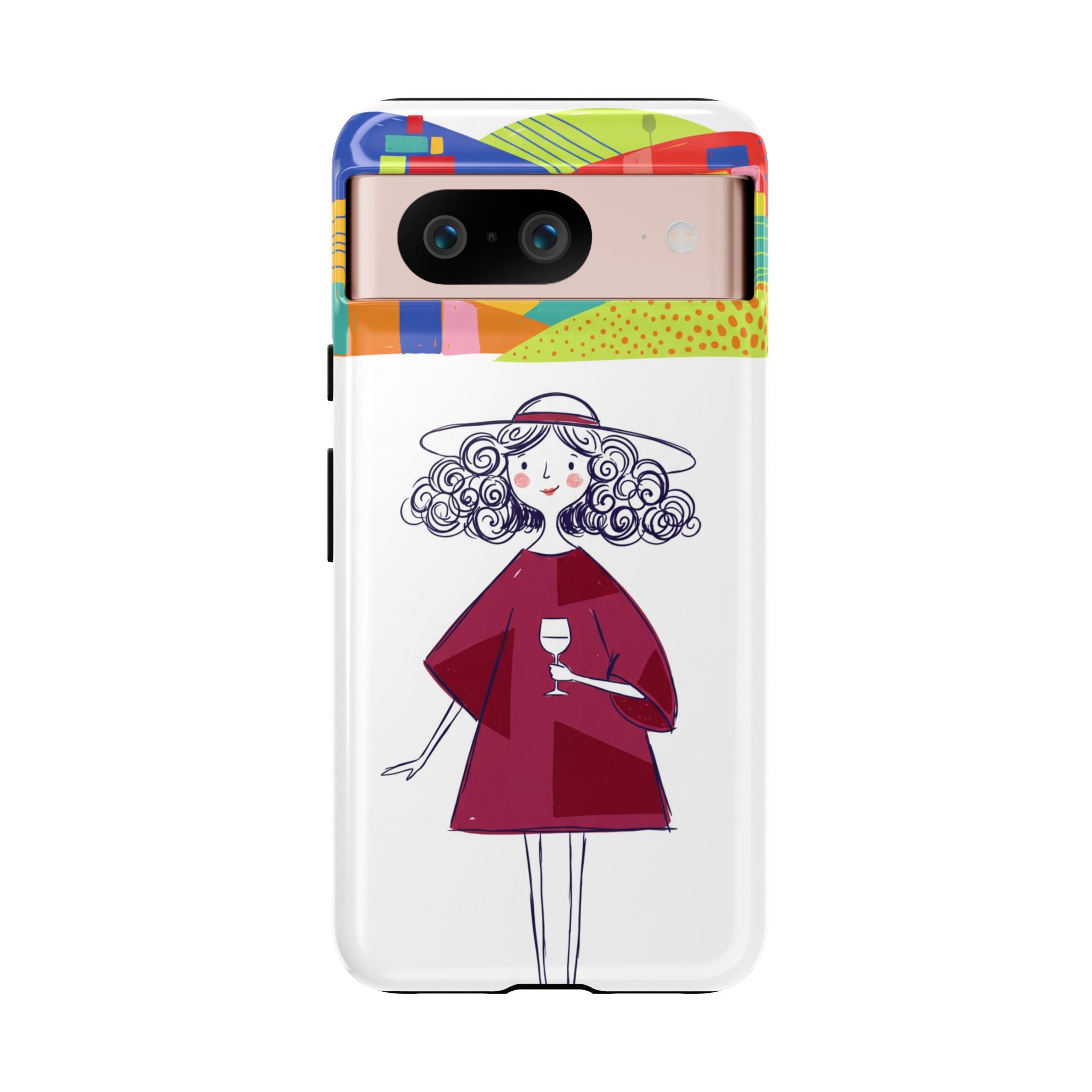Colourful Artistic Wine Lady Google Pixel Phone Case